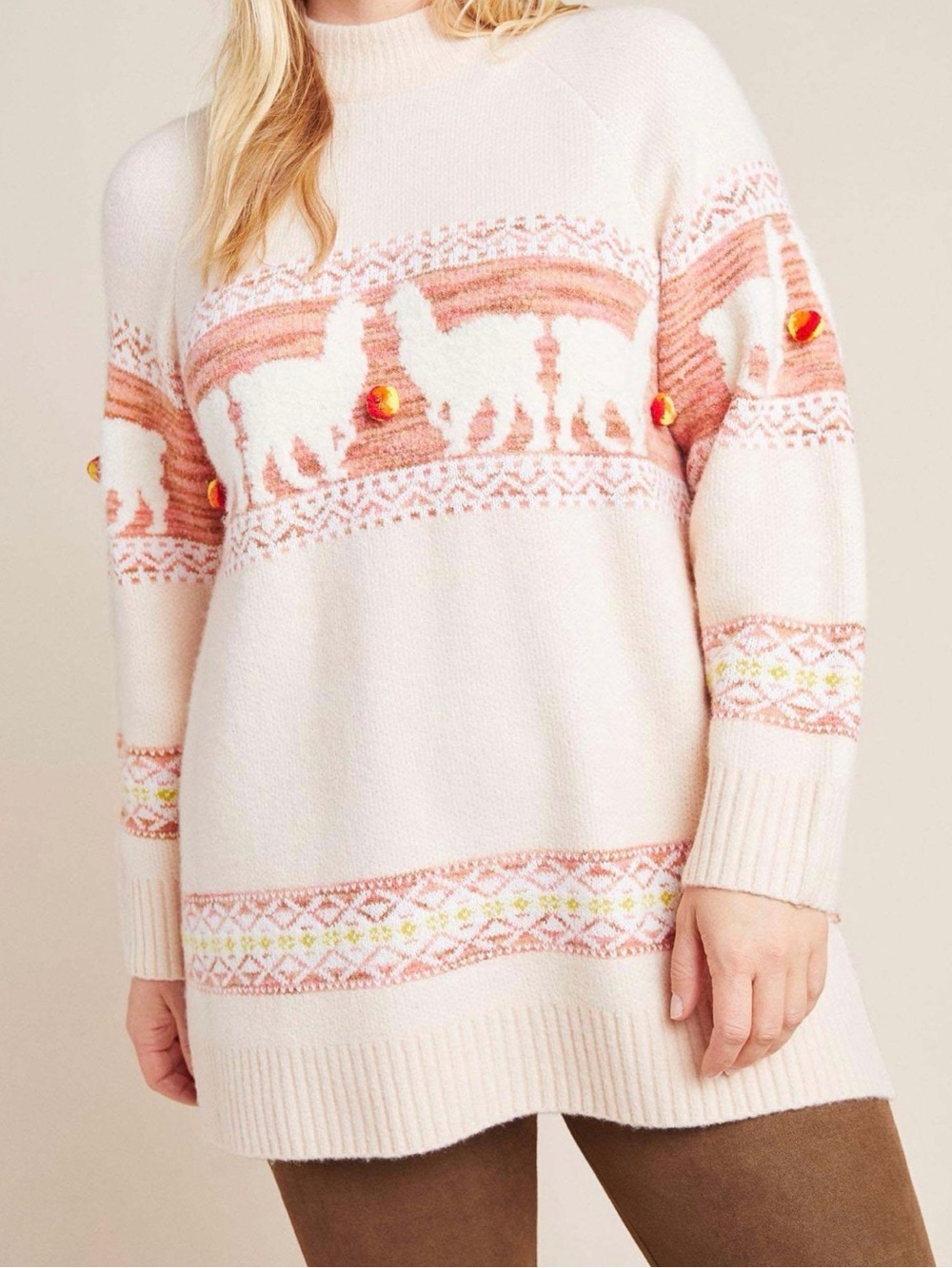 Anthropologie Aimee Alpaca Pom Pom Sweater - Picture 1 of 5